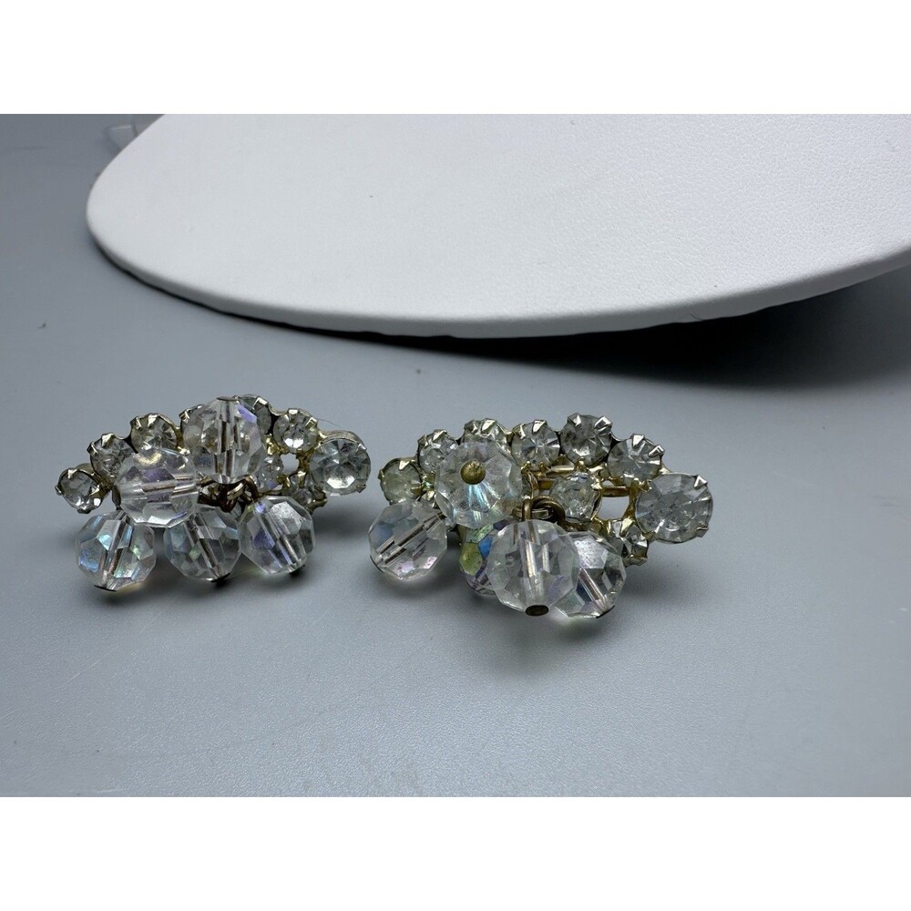 JULIANA D&E Earrings AB Crystal Bead Cha Cha Rhinestone W Modification - Picture 3 of 7